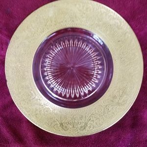 Vintage Pink Depression Glass Plate